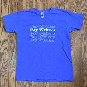 Gildan Blue 'Pay Writers' Tee